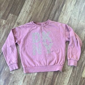 DKNY Pink Crewneck Sweatshirt with Silvery Graphic
